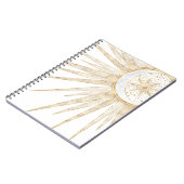 Elegant Gold Doodles Sun Moon Mandala Design Notitieboek (Linkerzijde)