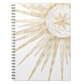 Elegant Gold Doodles Sun Moon Mandala Design Notitieboek (Voorkant)
