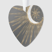 Elegant Gold Doodles Sun Moon Mandala Design Ornament (voorkant)