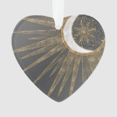 Elegant Gold Doodles Sun Moon Mandala Design Ornament (voorkant)