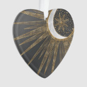 Elegant Gold Doodles Sun Moon Mandala Design Ornament (voorkant)