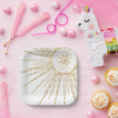 Elegant Gold Doodles Sun Moon Mandala Design Papieren Bordje (Feest)