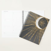 Elegant Gold Doodles Sun Moon Mandala Design Planner (Display)