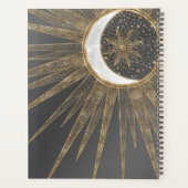 Elegant Gold Doodles Sun Moon Mandala Design Planner (Achterkant)
