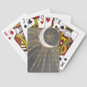Elegant Gold Doodles Sun Moon Mandala Design Pokerkaarten (Achterkant)