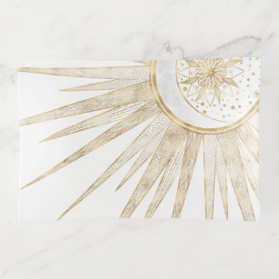 Elegant Gold Doodles Sun Moon Mandala Design Sierschaaltjes