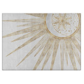 Elegant Gold Doodles Sun Moon Mandala Design Snijplank (Voorkant)