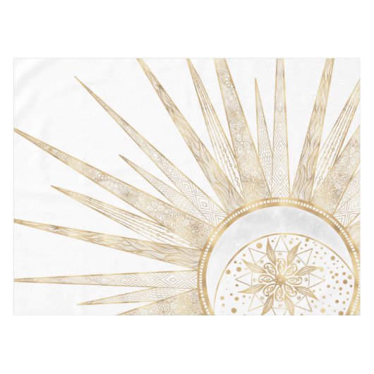 Elegant Gold Doodles Sun Moon Mandala Design Tafelkleed (Voorkant (Horizontaal))