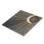 Elegant Gold Doodles Sun Moon Mandala Design Tegeltje (Zijkant)