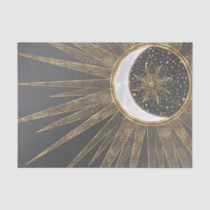 Elegant Gold Doodles Sun Moon Mandala Design Tissuepapier