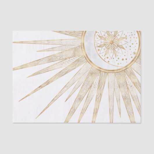 Elegant Gold Doodles Sun Moon Mandala Design Tissuepapier (Voorkant)