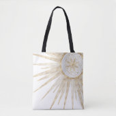 Elegant Gold Doodles Sun Moon Mandala Design Tote Bag (Voorkant)