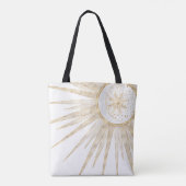 Elegant Gold Doodles Sun Moon Mandala Design Tote Bag (Achterkant)