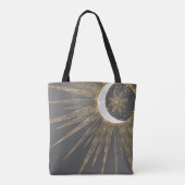 Elegant Gold Doodles Sun Moon Mandala Design Tote Bag (Achterkant)