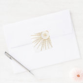 Elegant Gold Doodles Sun Moon Mandala Design Vierkante Sticker (Envelop)