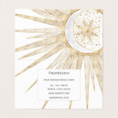 Elegant Gold Doodles Sun Moon Mandala Design Visitekaartje (Binnenkant ongevouwen)