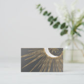 Elegant Gold Doodles Sun Moon Mandala Design Visitekaartje (Staand voorkant)