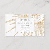 Elegant Gold Doodles Sun Moon Mandala Design Visitekaartje (Achterkant)