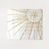 Elegant Gold Doodles Sun Moon Mandala Design Wandkleed (Voorkant (horizontaal))