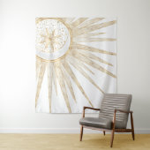 Elegant Gold Doodles Sun Moon Mandala Design Wandkleed (In situ)