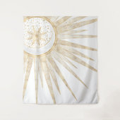 Elegant Gold Doodles Sun Moon Mandala Design Wandkleed (Voorkant)