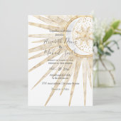 Elegant Gold Doodles Sun Moon Mandala Wedding Kaart (Staand voorkant)