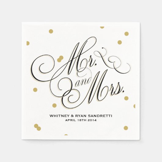 Elegant Gold Dot Napkin Servetten (Voorkant)