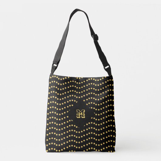 Elegant Gold Dotted Lines Crossbody Tas (Achterkant)