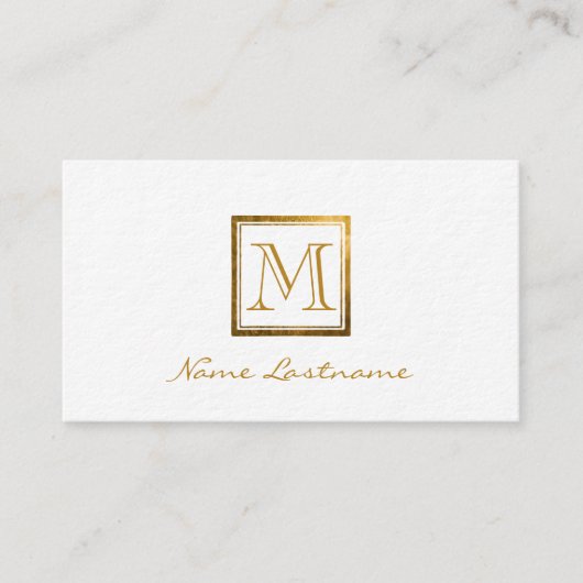 Elegant Gold Double Lijst Monogram Noteerbaar publ Visitekaartje (Voorkant)