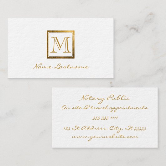 Elegant Gold Double Lijst Monogram Noteerbaar publ Visitekaartje (Voorkant / Achterkant)