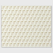 Elegant Gold Dove Heilige Rosary  Rozen Cadeaupapier (Vlak)