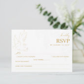 Elegant Gold Dove Wedding RSVP Card Kaartje (Staand voorkant)