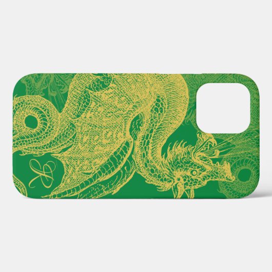 Elegant Gold Dragon Monogram Hoesje-Mate iPhone Ca Case-Mate iPhone Case (Achterkant (horizontaal))