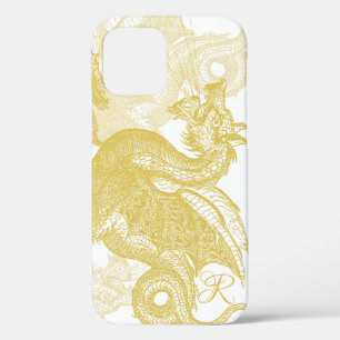Elegant Gold Dragon Monogram Hoesje-Mate iPhone Ca Case-Mate iPhone Case