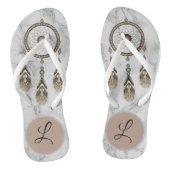 Elegant Gold Dream Catcher Monogram Teenslippers (Voetbed)