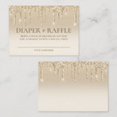 Elegant Gold Drip Baby shower Diaper Raffle Kaart (Voorkant / Achterkant)