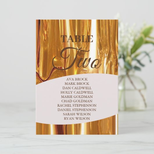 Elegant Gold Drippings Tabel 2 - Schema met twee z Kaart (Staand voorkant)