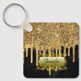 Elegant Gold Driving Personalized Script gift Sleutelhanger