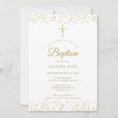 Elegant Gold Dust Baptism Christening Kaart (Voorkant)