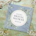 Elegant Gold Dusty Blue Greenery Vrijgezellenfeest Bedankjes Labels<br><div class="desc">Met fijne waterverf groene bladeren op een stoffige blauwe achtergrond kan dit chemische botanische vrijgezellenfeest worden aangepast aan uw speciale vrijgezellenfeest. Ontworpen door: Thisnotme©</div>