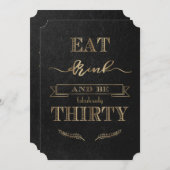 Elegant Gold EAT-DRINK en 3-jarige verjaardag Kaart (Voorkant / Achterkant)