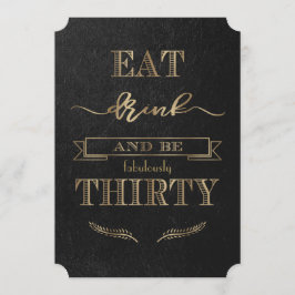 Elegant Gold EAT-DRINK en 3-jarige verjaardag Kaart