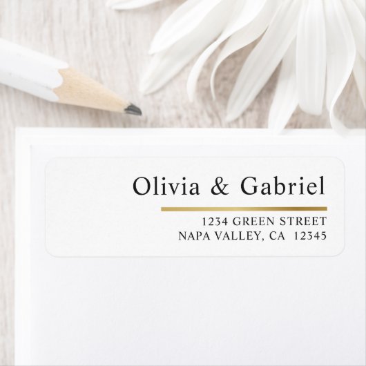 Elegant Gold — eenvoudig formeel adres voor retour Etiket (Insitu)