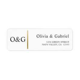 Elegant Gold, eenvoudig klassiek huwelijksadres Etiket