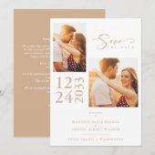 Elegant Gold Effect 2 Foto's verfijnd huwelijk (Voorkant / Achterkant)