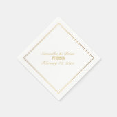 Elegant gold effect Bride en Groom bruiloft servet (Hoek)