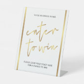 Elegant Gold Effect Business Raffle Enter om te wi Reclamebord Met Voetstuk (Voorkant)