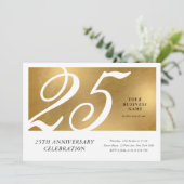 Elegant Gold Effect Corporate Business Jubileum Kaart (Staand voorkant)