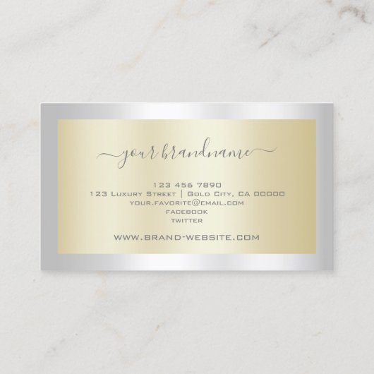 Elegant Gold Effect met Silver Lijst Professional Visitekaartje (Achterkant)