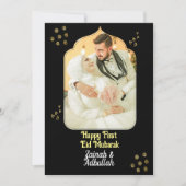 Elegant Gold Eid Photo wenskaart Kaart (Voorkant)